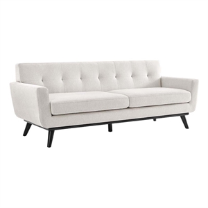 Modway Engage Modern Tufted Back Textured Fabric Sofa in Ivory