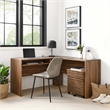 Modway Render Particleboard MDF Wood Desk and File Cabinet Set in Walnut