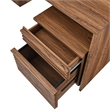 Modway Render Particleboard MDF Wood Desk and File Cabinet Set in Walnut