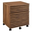Modway Render Particleboard MDF Wood Desk and File Cabinet Set in Walnut