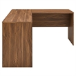 Modway Transmit Particleboard MDF Wood Desk and File Cabinet Set in Walnut/White