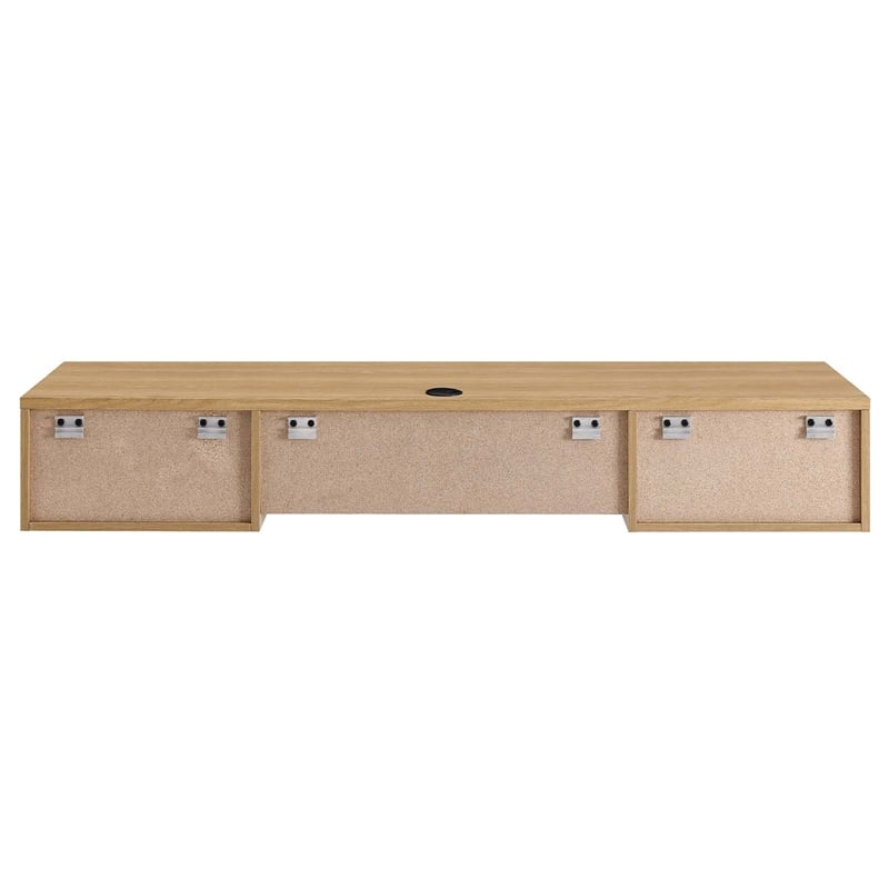 Modway Render Wall Mount Particleboard and Wood Office Desk in Oak