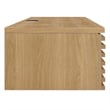 Modway Render Wall Mount Particleboard and Wood Office Desk in Oak