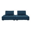 Modway Saunter 2-Piece Modern Tufted Fabric Loveseat in Azure Blue