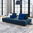 Modway Saunter 2-Piece Modern Tufted Fabric Loveseat in Azure Blue