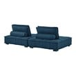 Modway Saunter 2-Piece Modern Tufted Fabric Loveseat in Azure Blue