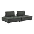 Modway Saunter 2-Piece Modern Tufted Fabric Loveseat in Gray