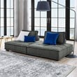 Modway Saunter 2-Piece Modern Tufted Fabric Loveseat in Gray