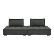 Modway Saunter 2-Piece Modern Tufted Fabric Loveseat in Gray