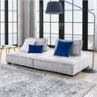 Modway Saunter 2-Piece Modern Tufted Fabric Loveseat in Light Gray