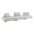 Modway Saunter 3-Piece Modern Tufted Fabric Sofa in Beige Finish