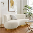 Modway Kindred Modern Boucle Fabric Upholstered Sofa in Ivory/Gold