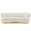 Modway Kindred Modern Boucle Fabric Upholstered Sofa in Ivory/Gold