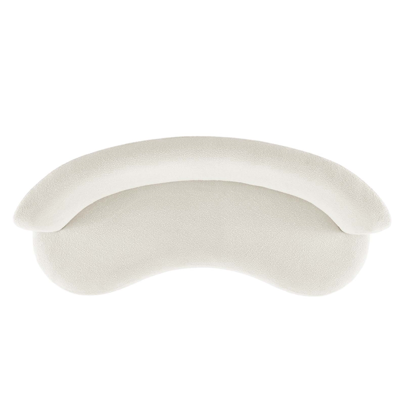 Modway Kindred Modern Boucle Fabric Upholstered Sofa in Ivory/Gold