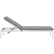 Modway Shore Modern Aluminum/Fabric Outdoor Chaise Lounge in Gray