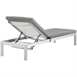 Modway Shore Modern Aluminum/Fabric Outdoor Chaise Lounge in Gray