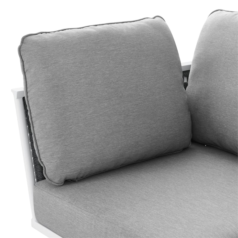 Modway Stance Modern Fabric & Aluminum Outdoor Corner Armchair in Gray