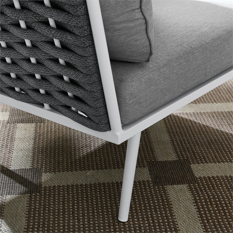 Modway Stance Modern Fabric & Aluminum Outdoor Corner Armchair in Gray