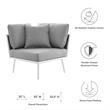 Modway Stance Modern Fabric & Aluminum Outdoor Corner Armchair in Gray
