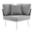Modway Stance Modern Fabric & Aluminum Outdoor Corner Armchair in Gray