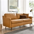Modway Impart Modern Genuine Leather Upholstered Sofa in Tan