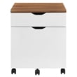 Modway Envision Modern Wood & Plastic File Cabinet in White/Walnut