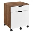 Modway Envision Modern Wood & Plastic File Cabinet in White/Walnut