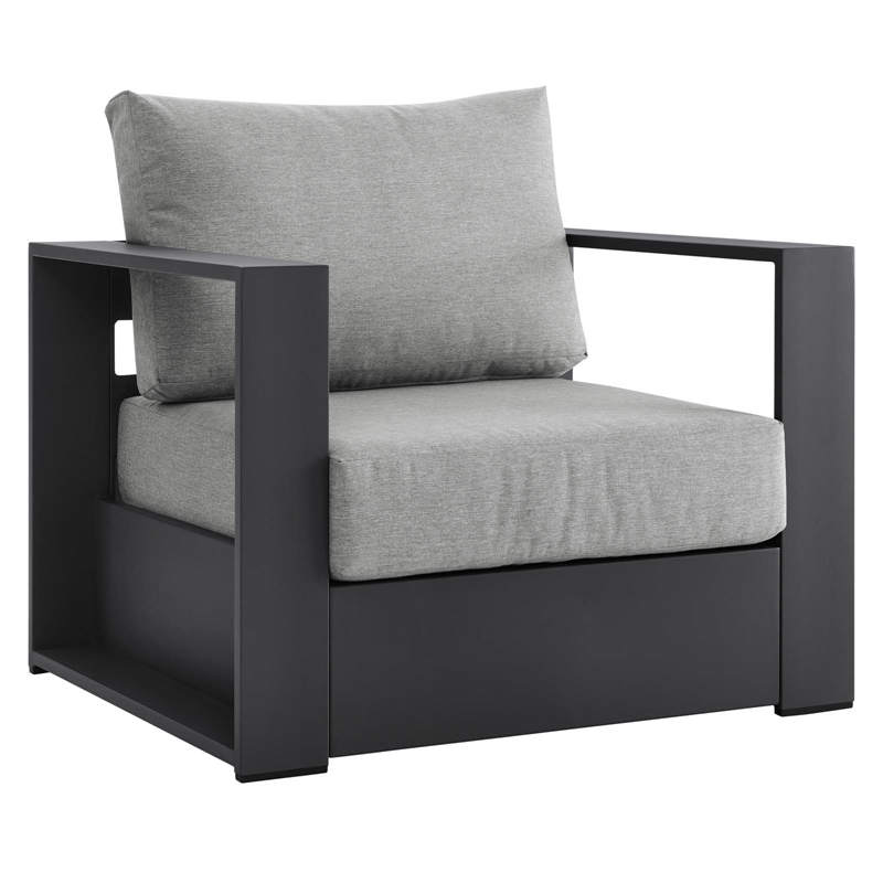 Modway Tahoe 3-Piece Fabric/Powder-Coated Aluminum Outdoor Set in Gray