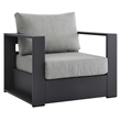 Modway Tahoe 3-Piece Fabric/Powder-Coated Aluminum Outdoor Set in Gray
