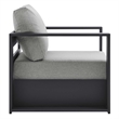 Modway Tahoe 3-Piece Fabric/Powder-Coated Aluminum Outdoor Set in Gray