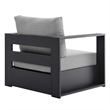 Modway Tahoe 3-Piece Fabric/Powder-Coated Aluminum Outdoor Set in Gray