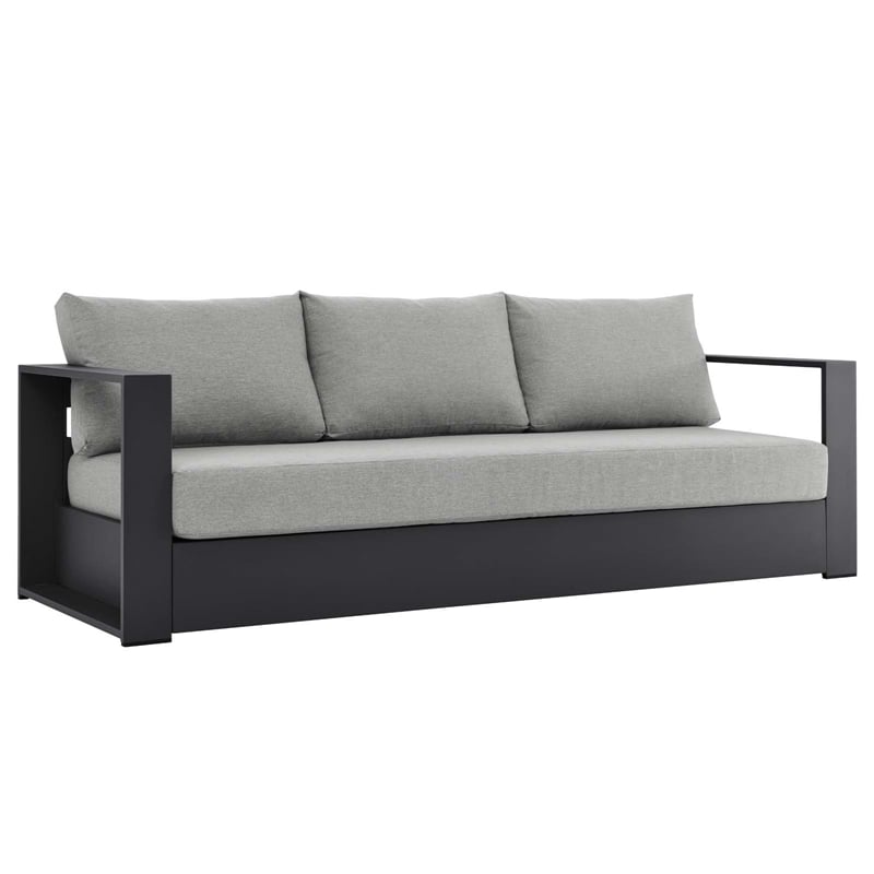Modway Tahoe 3-Piece Fabric/Powder-Coated Aluminum Outdoor Set in Gray