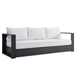 Modway Tahoe 3-Piece Fabric/Powder-Coated Aluminum Outdoor Set in White/Gray