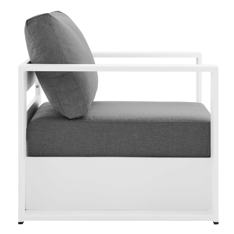 Modway Tahoe 3-Piece Fabric/Powder-Coated Aluminum Outdoor Set in Charcoal/White