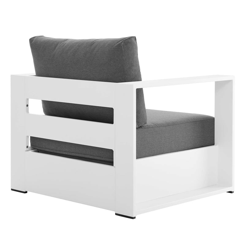 Modway Tahoe 3-Piece Fabric/Powder-Coated Aluminum Outdoor Set in Charcoal/White