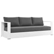 Modway Tahoe 3-Piece Fabric/Powder-Coated Aluminum Outdoor Set in Charcoal/White