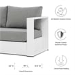 Modway Tahoe 3-Piece Fabric/Powder-Coated Aluminum Outdoor Set in Gray/White