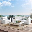 Modway Tahoe 3-Piece Fabric/Powder-Coated Aluminum Outdoor Set in White