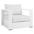 Modway Tahoe 3-Piece Fabric/Powder-Coated Aluminum Outdoor Set in White