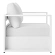 Modway Tahoe 3-Piece Fabric/Powder-Coated Aluminum Outdoor Set in White