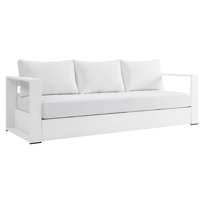 Modway Tahoe 3-Piece Fabric/Powder-Coated Aluminum Outdoor Set in White