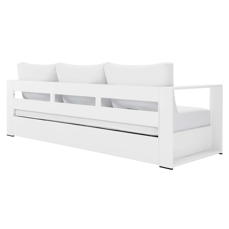 Modway Tahoe 3-Piece Fabric/Powder-Coated Aluminum Outdoor Set in White