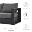 Modway Tahoe 4-Piece Fabric/Powder-Coated Aluminum Outdoor Set in Charcoal/Gray