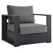 Modway Tahoe 4-Piece Fabric/Powder-Coated Aluminum Outdoor Set in Charcoal/Gray