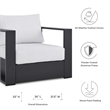 Modway Tahoe 4-Piece Fabric/Powder-Coated Aluminum Outdoor Set in White/Gray