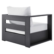 Modway Tahoe 4-Piece Fabric/Powder-Coated Aluminum Outdoor Set in White/Gray