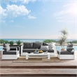Modway Tahoe 4-Piece Fabric/Powder-Coated Aluminum Outdoor Set in Charcoal/White