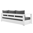 Modway Tahoe 4-Piece Fabric/Powder-Coated Aluminum Outdoor Set in Charcoal/White