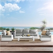 Modway Tahoe 4-Piece Fabric/Powder-Coated Aluminum Outdoor Set in Gray/White
