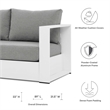 Modway Tahoe 4-Piece Fabric/Powder-Coated Aluminum Outdoor Set in Gray/White
